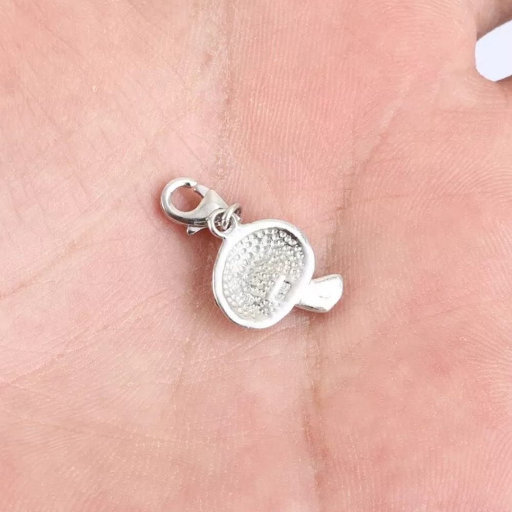 Sterling silver &white Topaz mushroom charm - Picture 3 of 4